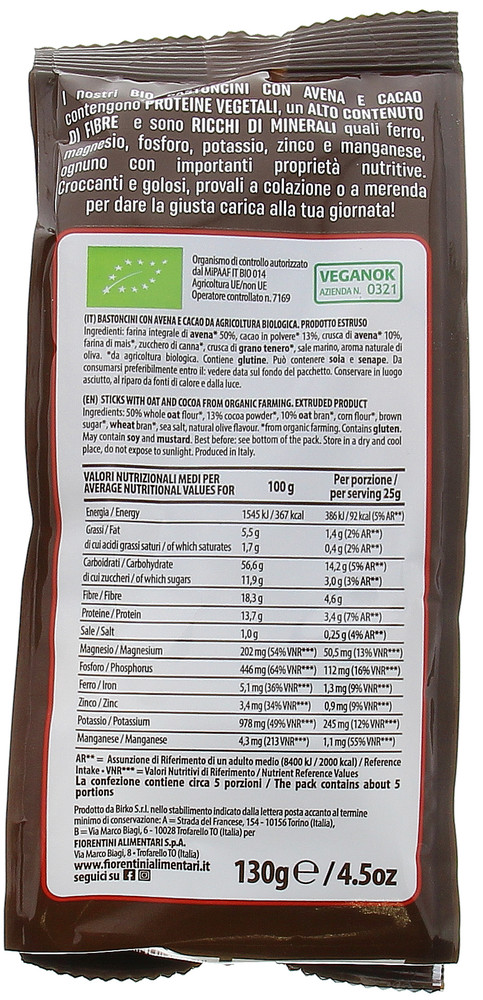 Bastoncini Cereal Stick All'avena E Cacao Bio Ok Bio - Foto 2