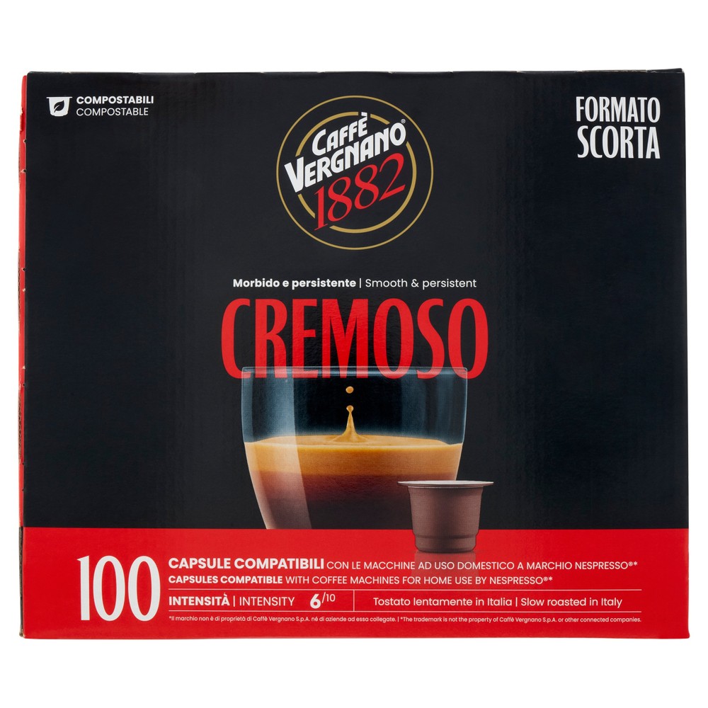 100 Caps Caffè Cremoso Caffe' Vergnano 1882 Compatibili Nespresso, - Foto 1