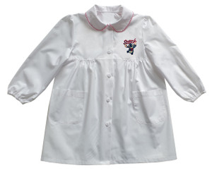 Grembiule Asilo Bambina 5 Anni Bianco Ricamo Stitch - Foto 1