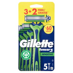 Lamette Da Uomo Usa E Getta Sensor3 Sensitive Gillette 3+2 Pezzi - Foto 1