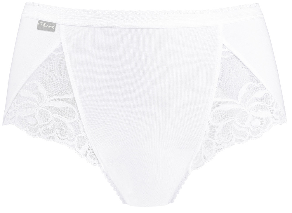Slip Donna Midi Con Pizzo L Bianco Playtex