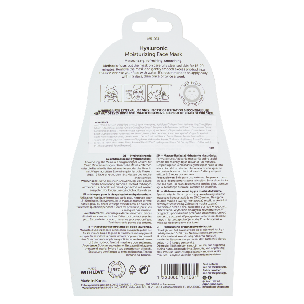 Maschera Viso Idratante Acido Ialuronico Dizao - Foto 3