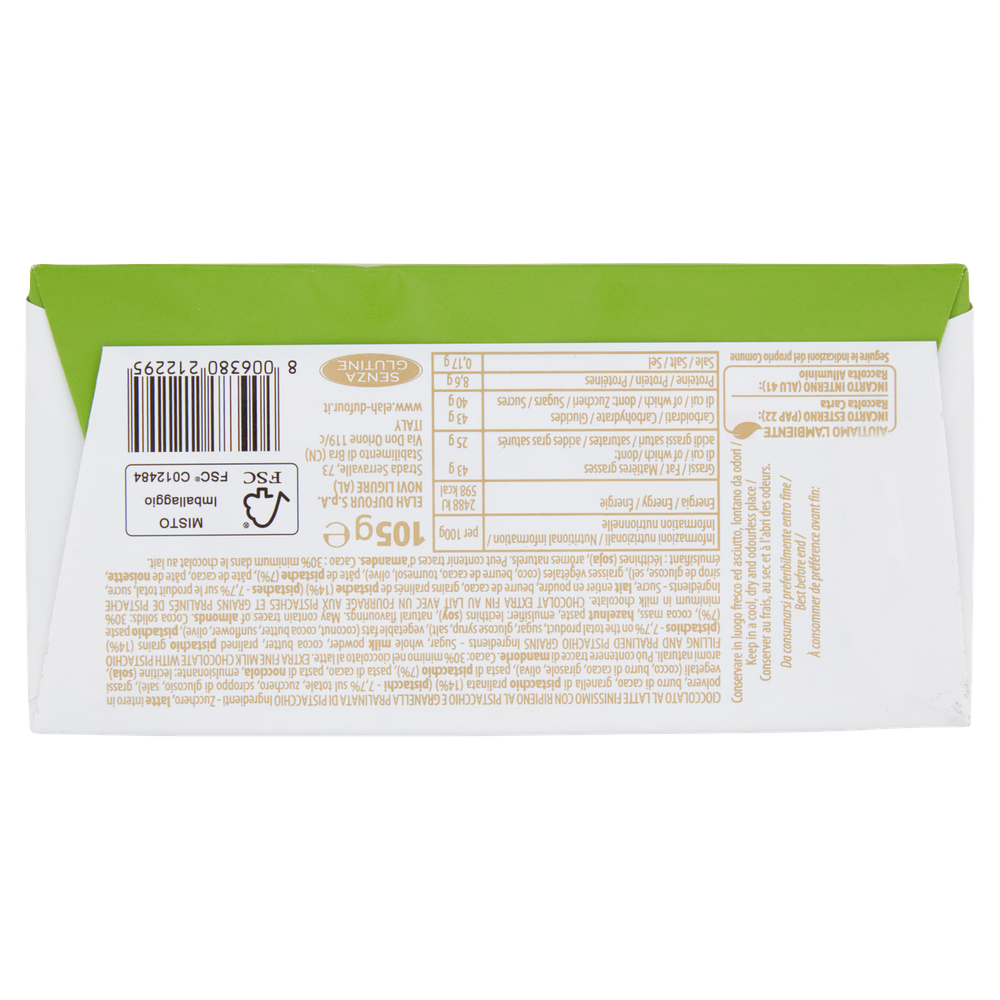 Tavoletta Di Cioccolato Al Latte Al Pistacchio Con Granella Novi - Foto 3