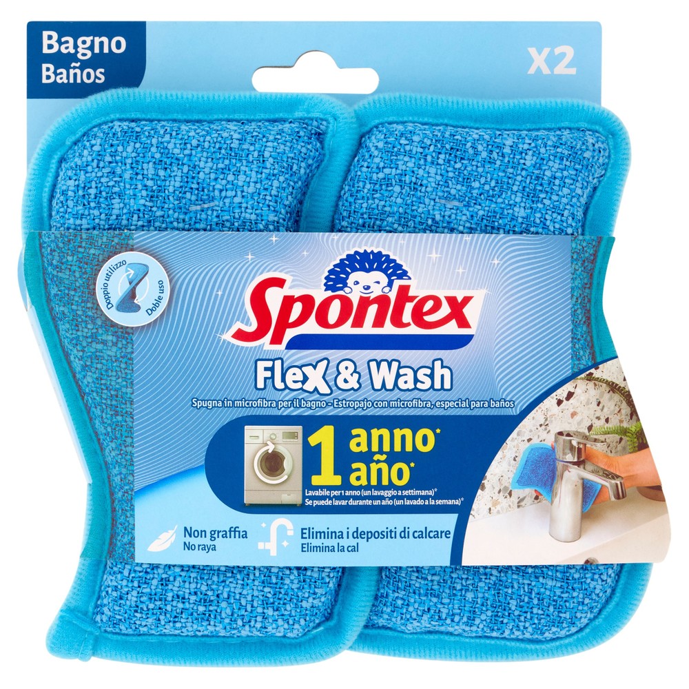 Spugne Flex&Wash Bathroom Spontex 2 Pezzi - Foto 1