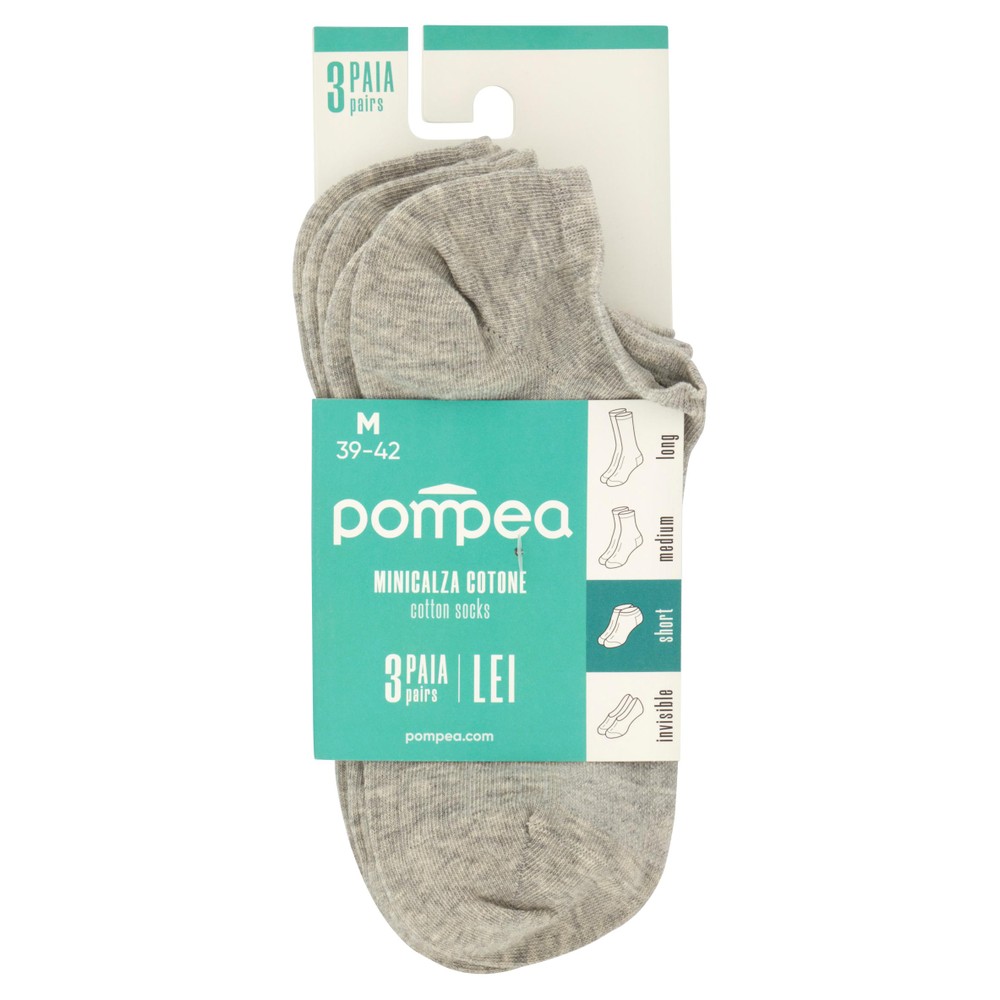 Minicalze Donna Tg.39/42 Grigio Melange Conf Da 3 Pompea - Foto 1