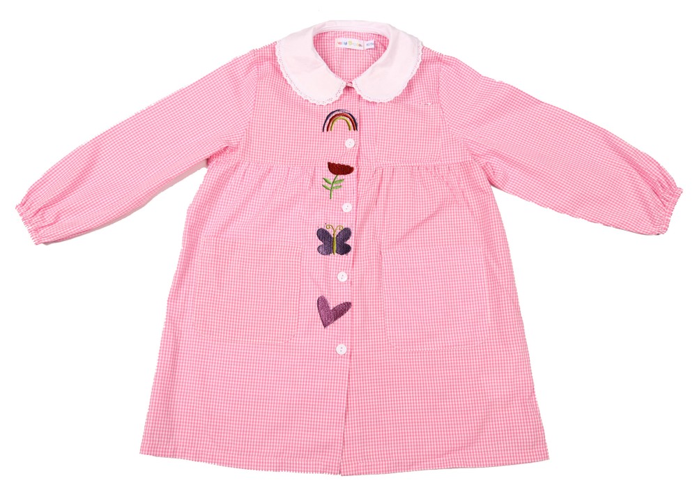Grembiule Asilo Bambina Con Carre' 6 Anni Vichy Rosa - Foto 1