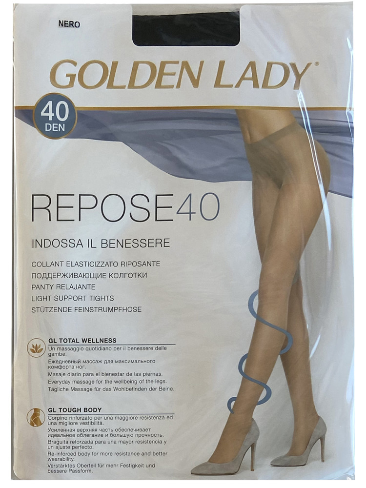 Collant Repose Tg 3 Nero 40 Denari Golden Lady
