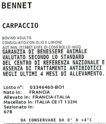 Carpaccio Di Bovino Adulto Filiera Valore Bennet - Foto 3