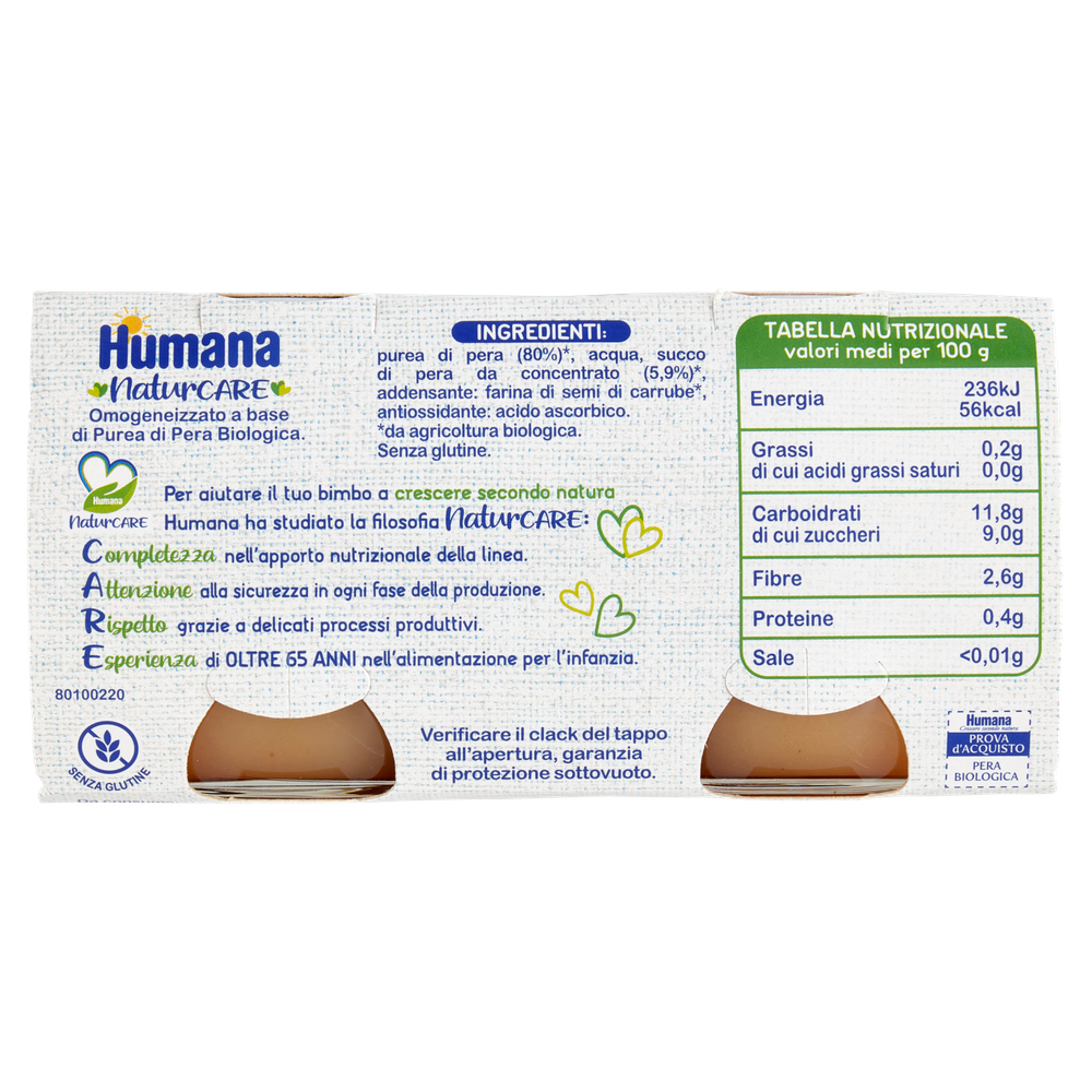 Omogeneizzato Di Pera Bio Humana 2x100 G. - Foto 3