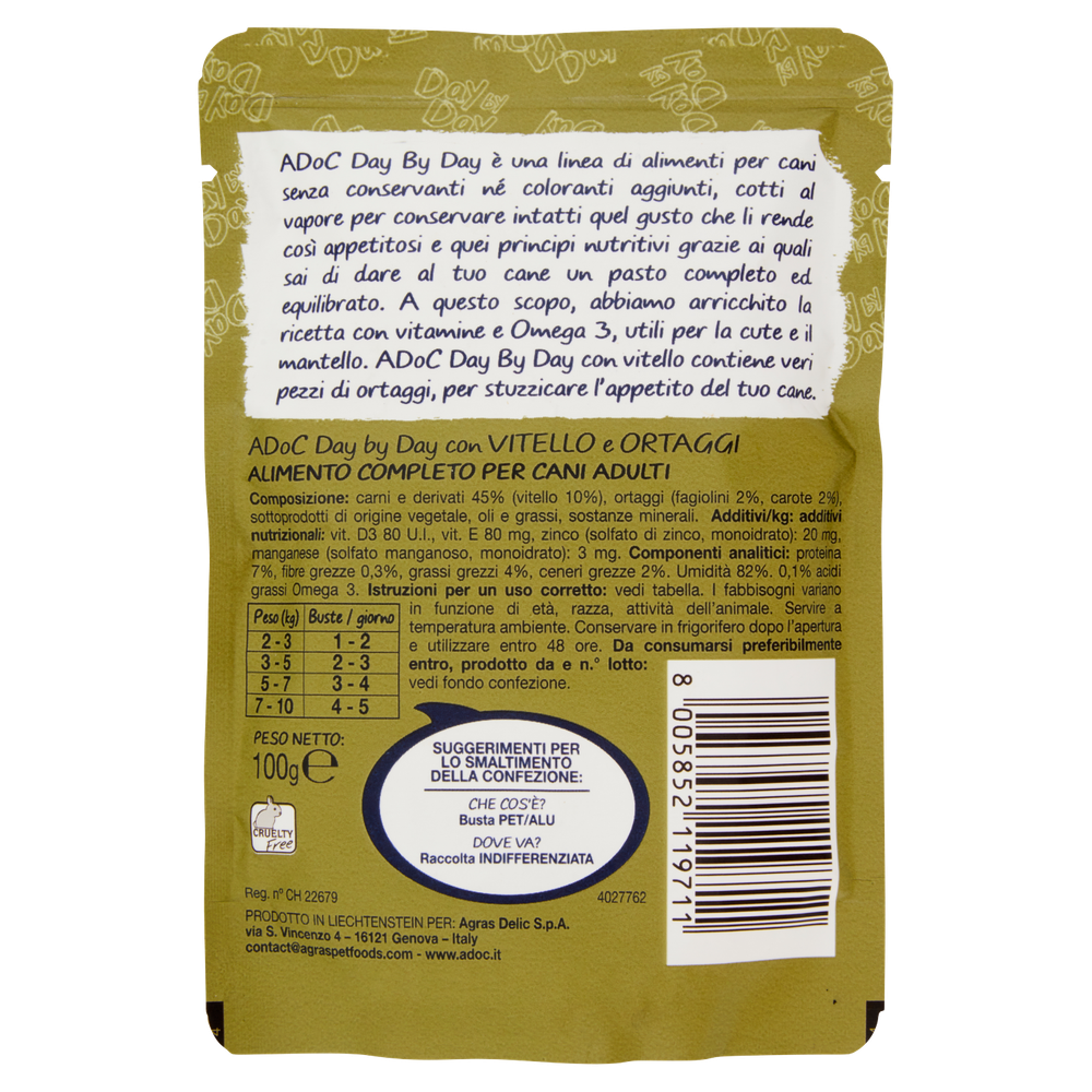 Alimento Umido Cani Vitello Ortaggi Day By Day Adoc - Foto 3