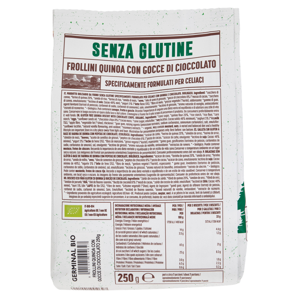 Frollini Quinoa Con Gocce Di Cioccolato Senza Glutine Germinal - Foto 3