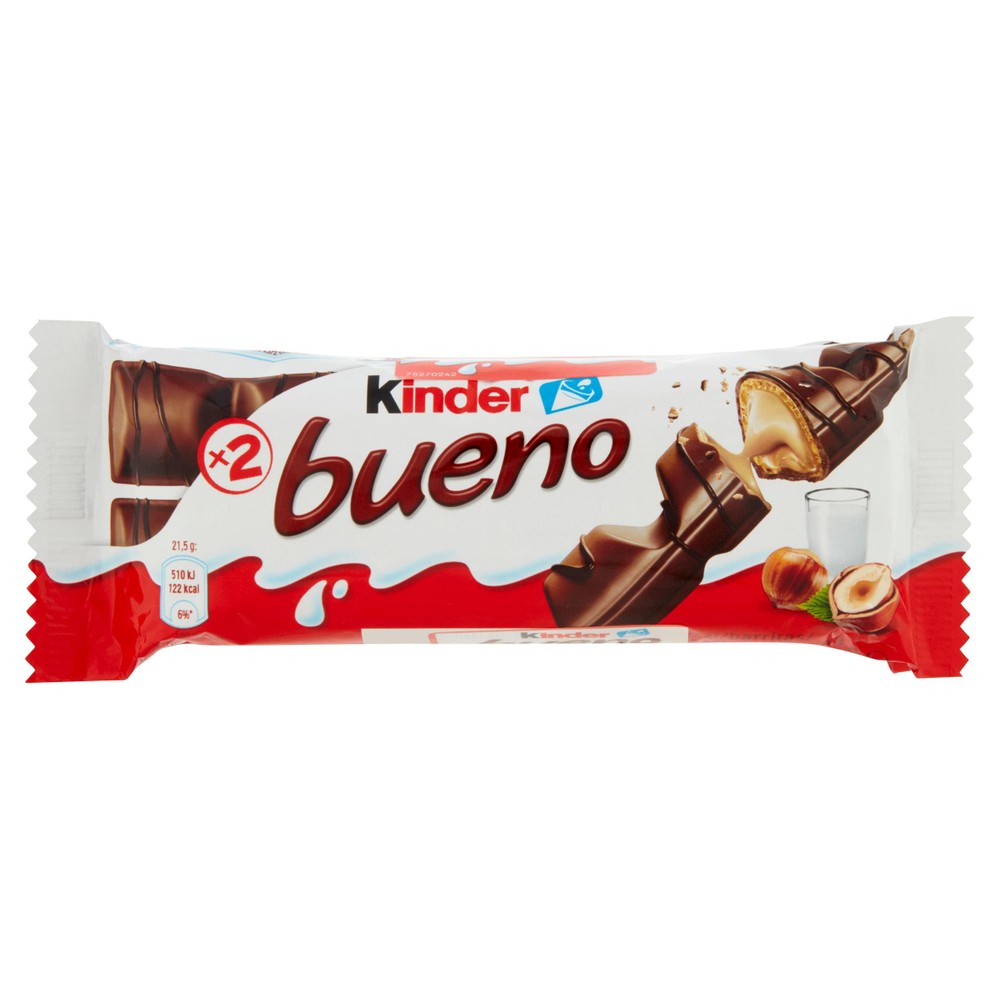 Wafer Kinder Bueno Cioccolato Al Latte E Crema Nocciole 3x43g Kinder - Foto 1