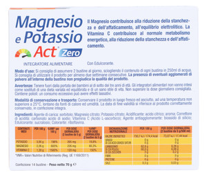 Magnesio Potassio Act Zero Zuccheri Bustine - Foto 3