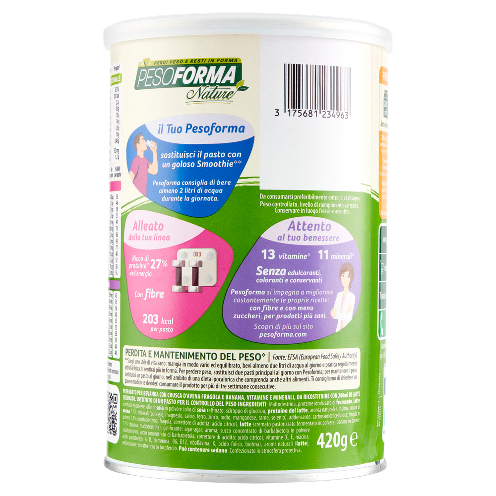 Nature Smoothie Fragola Banana Pesoforma 12 Pasti Sostitutivi - Foto 3