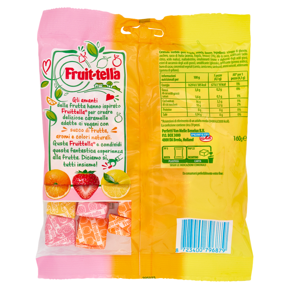 Caramelle Morbide Fruit Mix Fragola, Arancia E Limone Fruittella - Foto 3