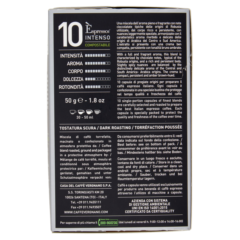Capsule Caffè Espresso Per Nespresso 10pz Caffè Vergnano - Foto 3
