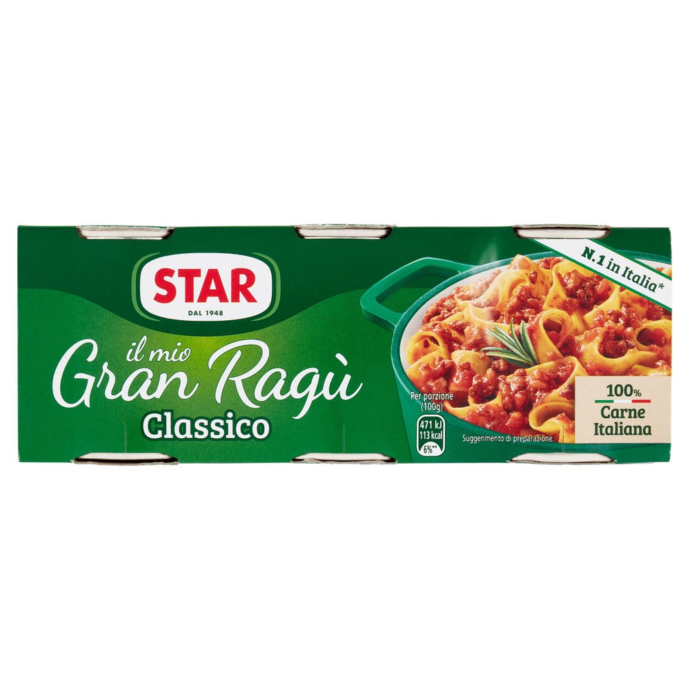 Il Mio Gran Ragu' Classico 100% Carne Italiana 3x100g Star - Foto 1
